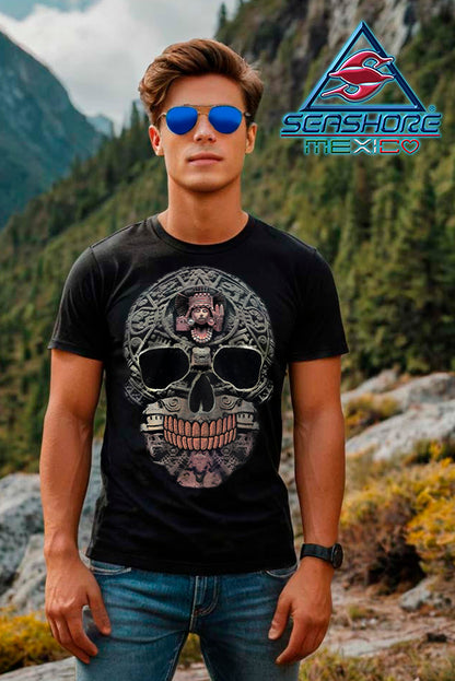 PLAYERA CABALLERO CALAVERA AZTECA