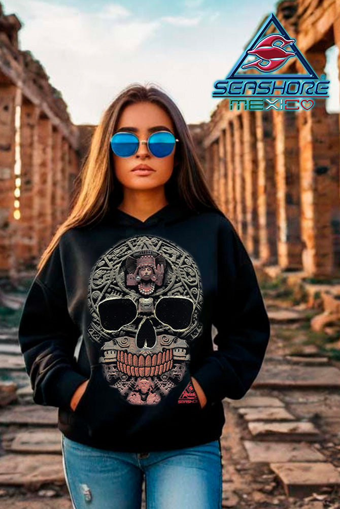 SUDADERA FRENCH TERRY ESTAMPADA DAMA CALAVERA SEASHORE