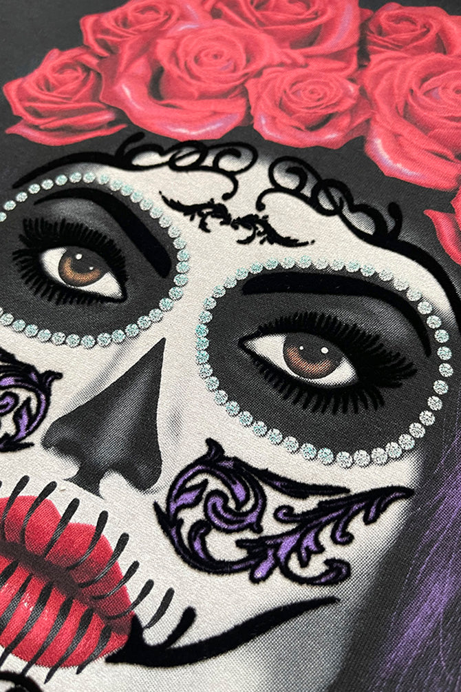 PLAYERA DAMA ESTAMPADA MANGA LARGA CATRINA SEASHORE