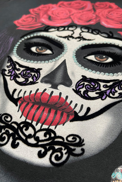 PLAYERA DAMA ESTAMPADA MANGA LARGA CATRINA SEASHORE