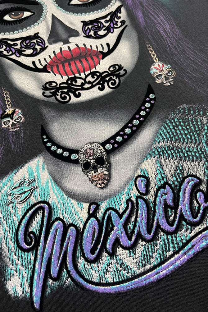 PLAYERA DAMA ESTAMPADA MANGA LARGA CATRINA SEASHORE