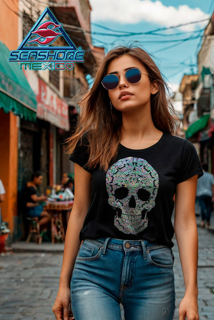 PLAYERA DAMA CALAVERA SEASHORE