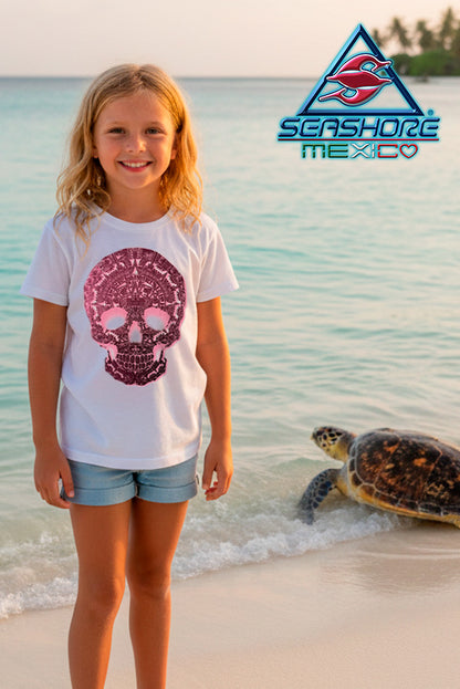 PLAYERA NIÑA CALAVERA BRILLANTE
