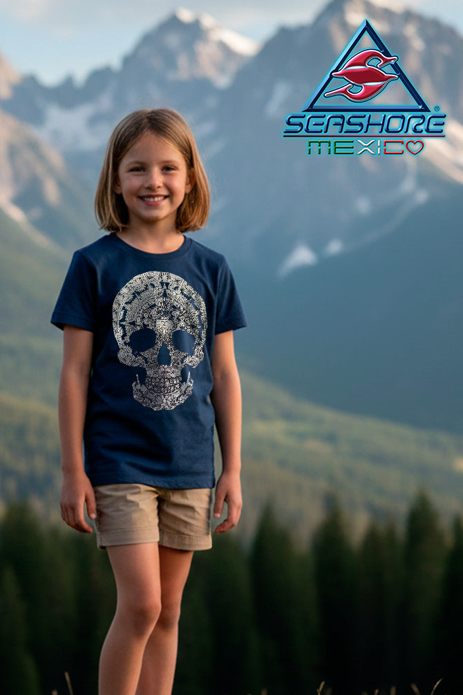 PLAYERA NIÑA CALAVERA BRILLANTE