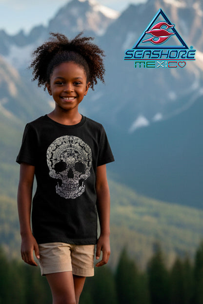 PLAYERA NIÑA CALAVERA BRILLANTE