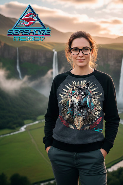 SUDADERA RANGLÁN DAMA LOBO