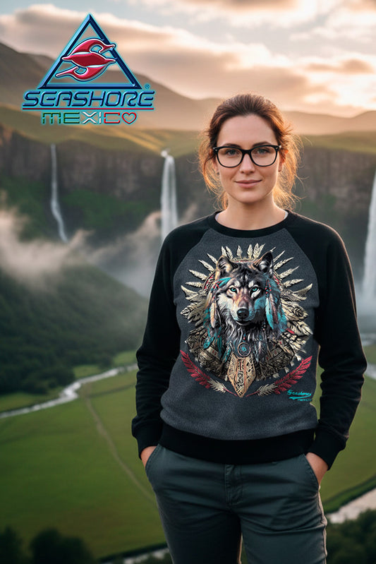 SUDADERA RANGLÁN DAMA LOBO