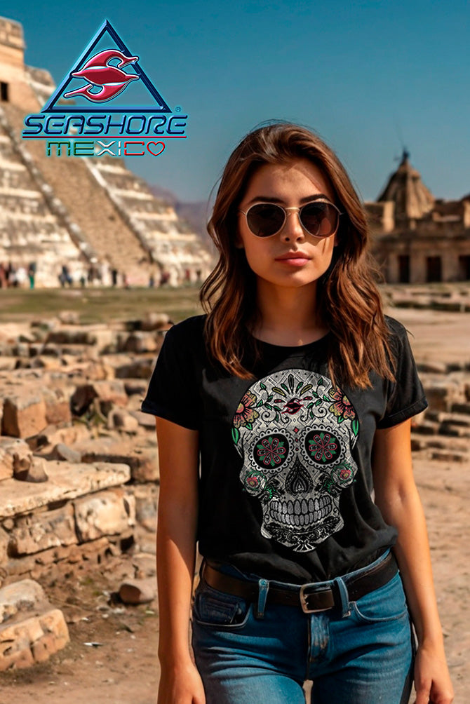 PLAYERA DAMA CALAVERA SEASHORE