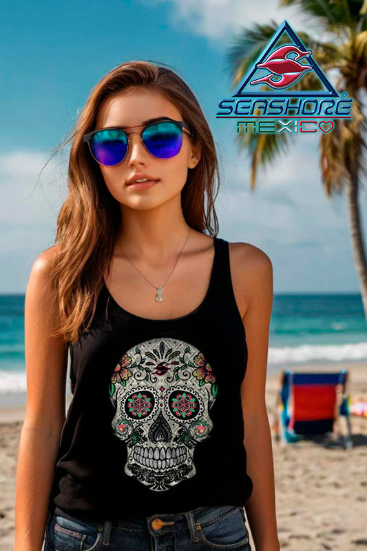 TANK TOP DAMA ESTAMPADA CALAVERA SEASHORE