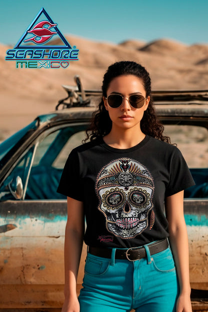 PLAYERA  DAMA  CALAVERA LASITOS