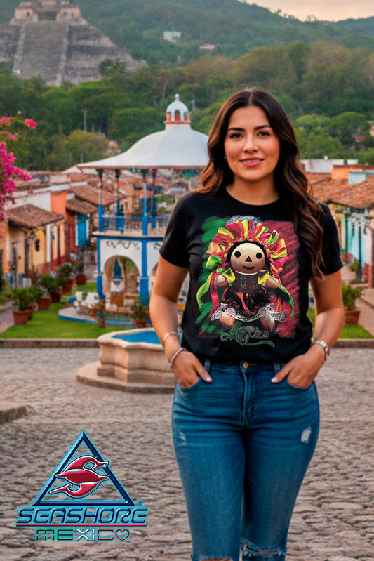 PLAYERA DAMA MUÑEQUITA LISTONES