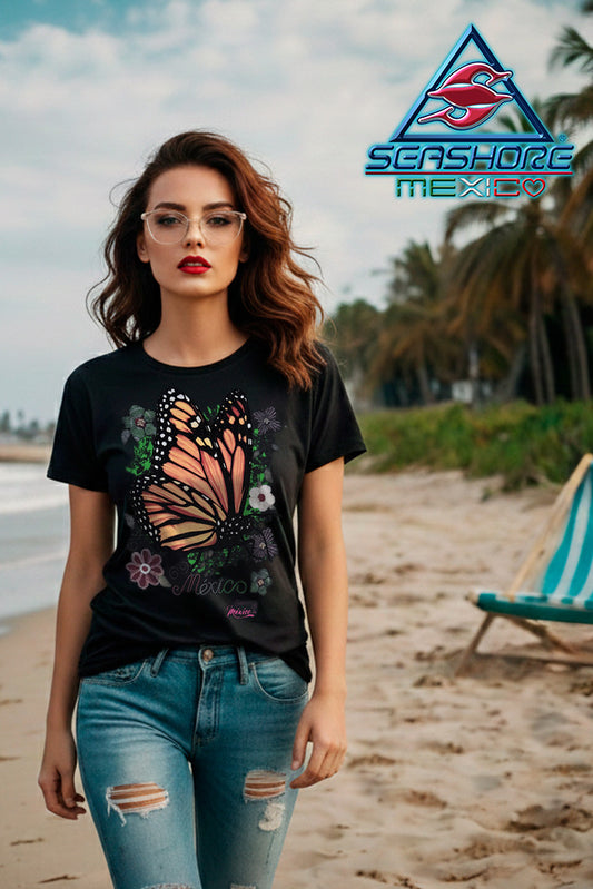 PLAYERA DAMA MARIPOSA MIGRANTE