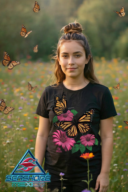 PLAYERA DAMA MARIPOSA MONARCA