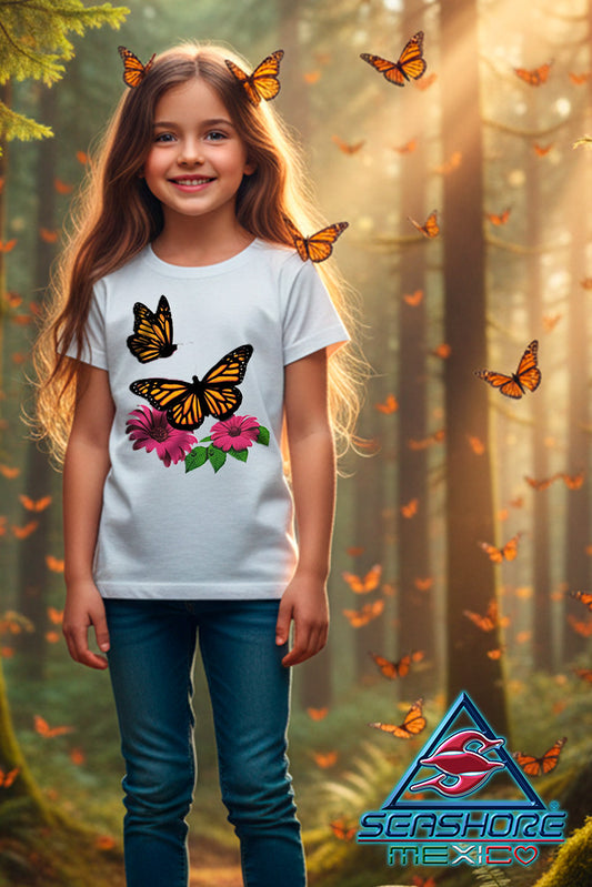 PLAYERA NIÑA MARIPOSA MONARCA