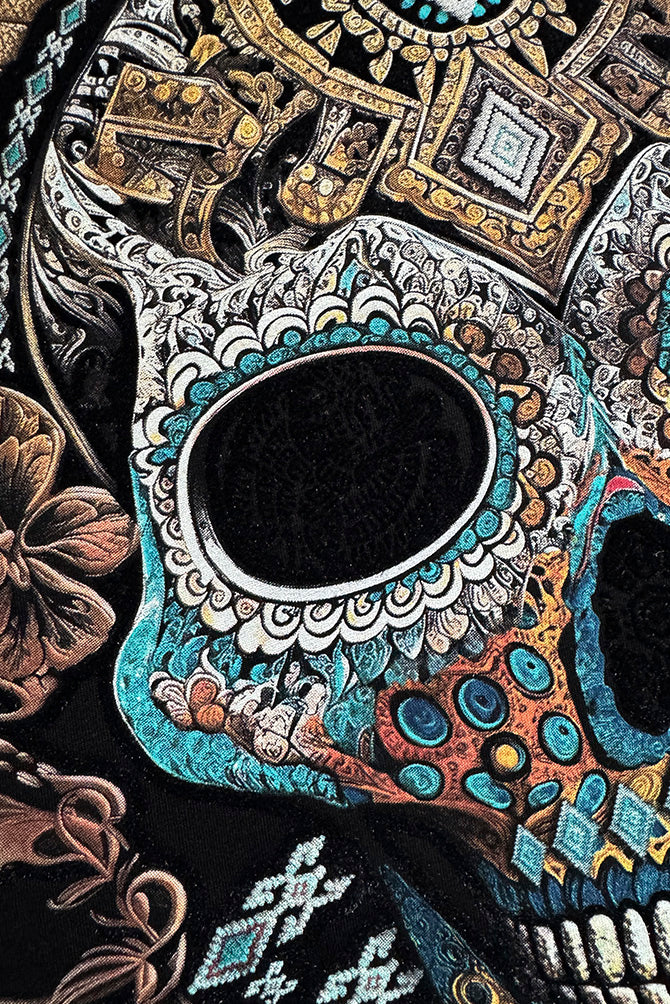 PLAYERA CABALLERO CALAVERA ARTESANIA BRONCE