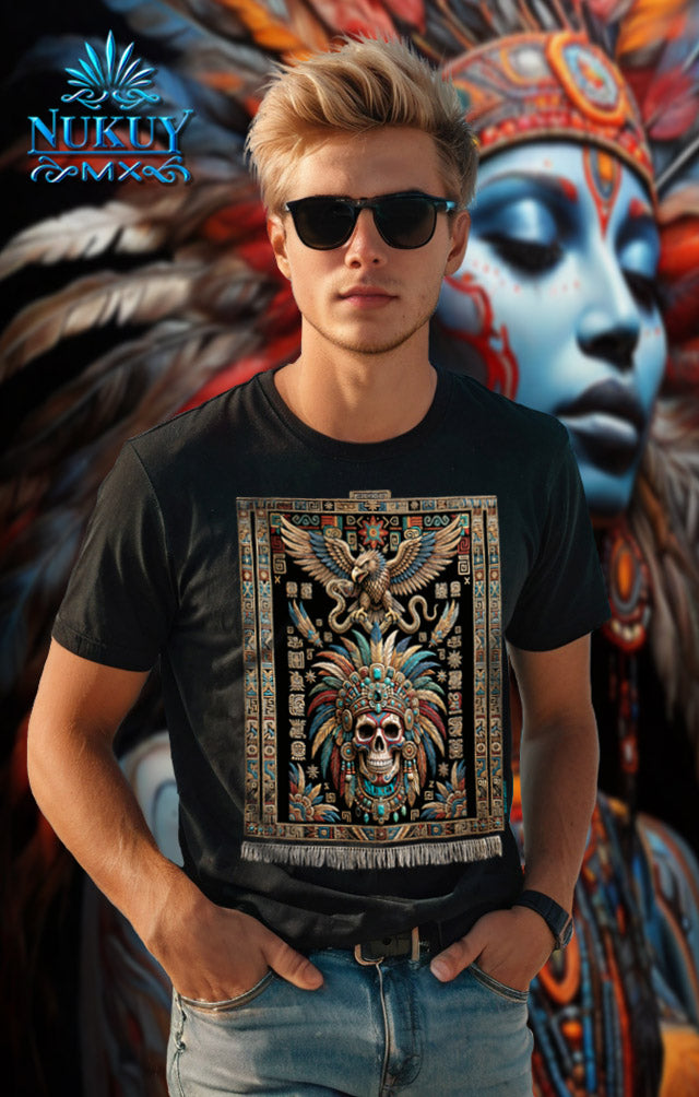 PLAYERA CABALLERO GLIFOS AZTECA