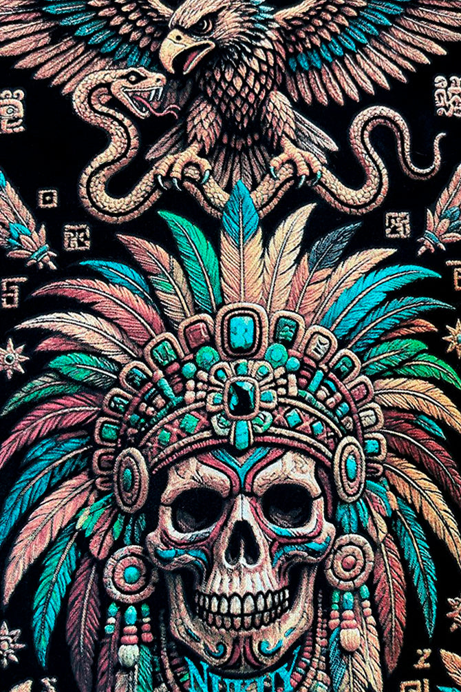 PLAYERA CABALLERO GLIFOS AZTECA