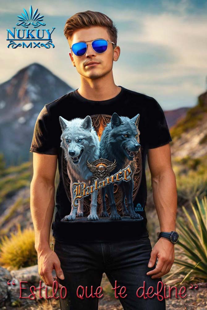 PLAYERA CABALLERO PAR DE LOBOS