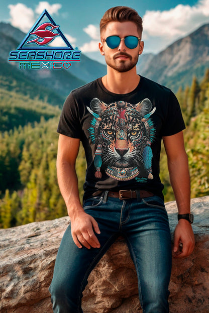 PLAYERA CABALLERO JAGUAR CON PEDRERIA
