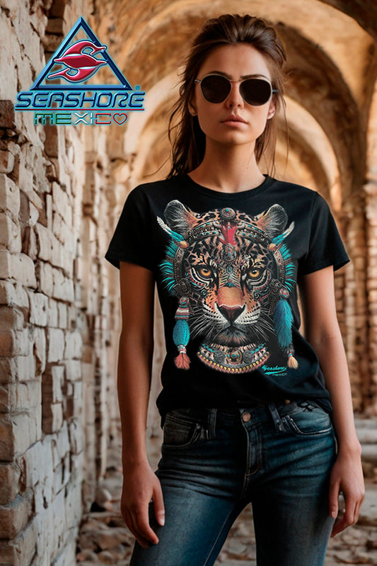 PLAYERA DAMA JAGUAR CON PEDRERIA SEASHORE