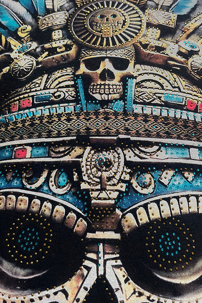 PLAYERA CABALLERO MITOLOGIA AZTECA CON PEDRERIA