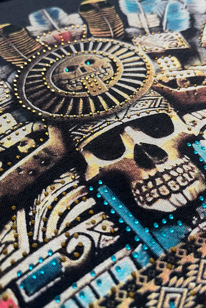 PLAYERA CABALLERO MITOLOGIA AZTECA CON PEDRERIA