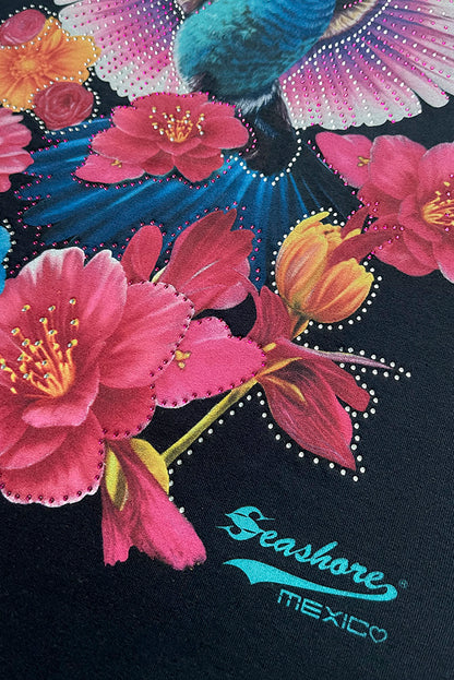 PLAYERA DAMA COLIBRÍ CON PEDRERIA SEASHORE