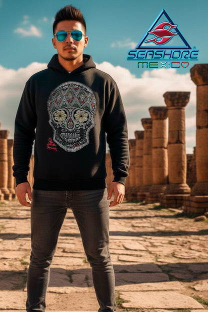 SUDADERA CON CAPUCHA CABALLERO CALAVERA BORDADA