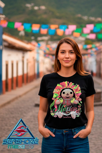 PLAYERA DAMA MUÑEQUITA PUNTADITAS