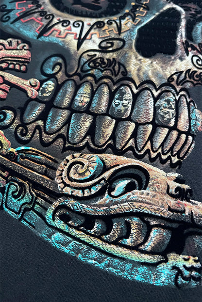 SUDADERA GRUESA CON CAPUCHA NIÑO CALAVERA RAICES