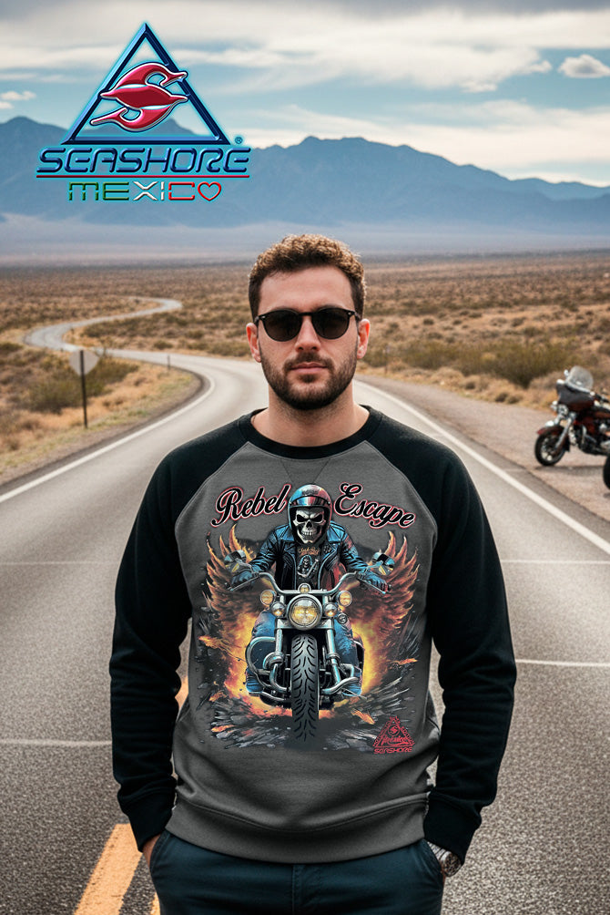 SUDADERA RANGLAN CABALLERO MOTOCICLETA