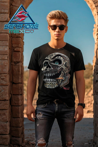 PLAYERA CABALLERO CALAVERA RISOTAS