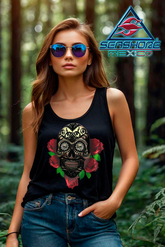 TANK TOP DAMA ESTAMPADA CALAVERA SEASHORE