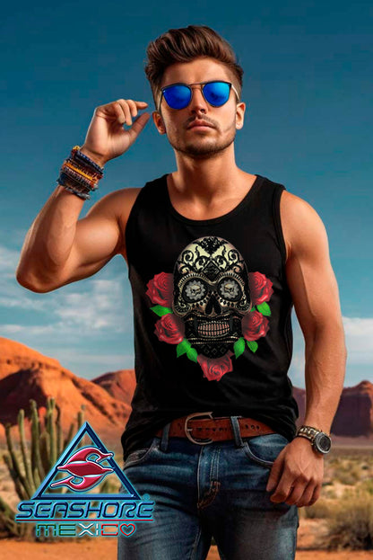 TANK TOP CABALLERO CALAVERA ROSAS SEASHORE