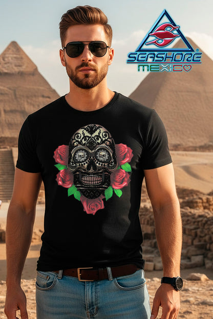 PLAYERA CABALLERO CALAVERA ROSAS