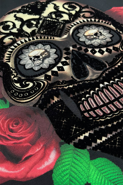 SUDADERA CON CAPUCHA DAMA CALAVERA ROSAS