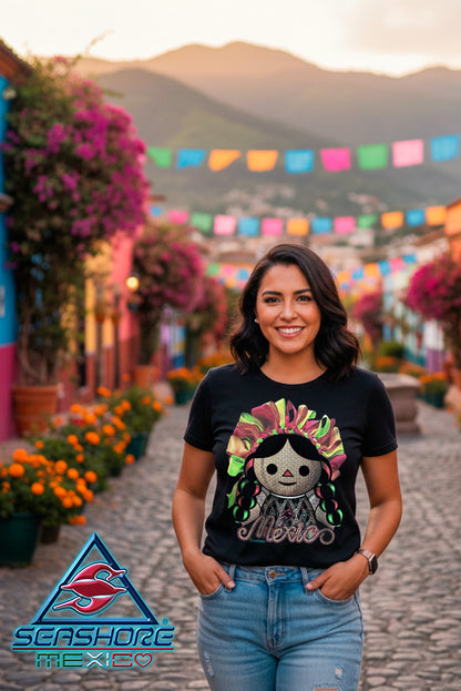 PLAYERA DAMA MUÑEQUITA SONRISAS MEXICANA