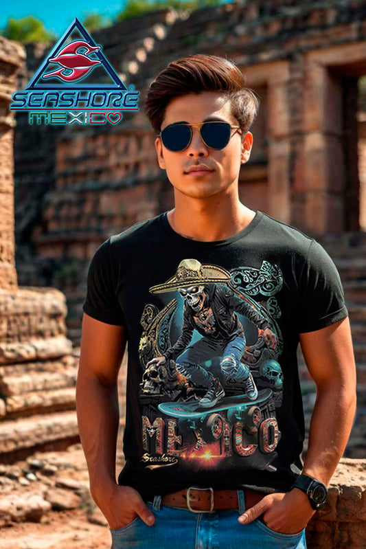 PLAYERA CABALLERO CALAVERA MEXICANA SEASHORE