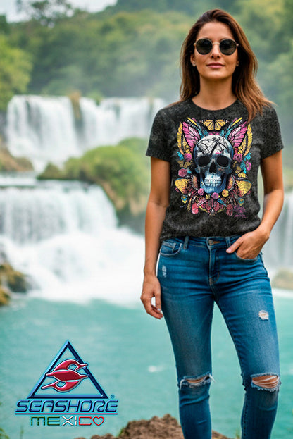 PLAYERA PREMIUM DAMA CALAVERA SEASHORE