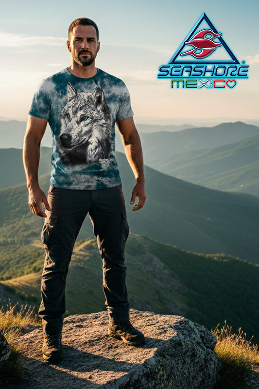 PLAYERA PREMIUM CABALLERO LOBO BLANCO SEASHORE