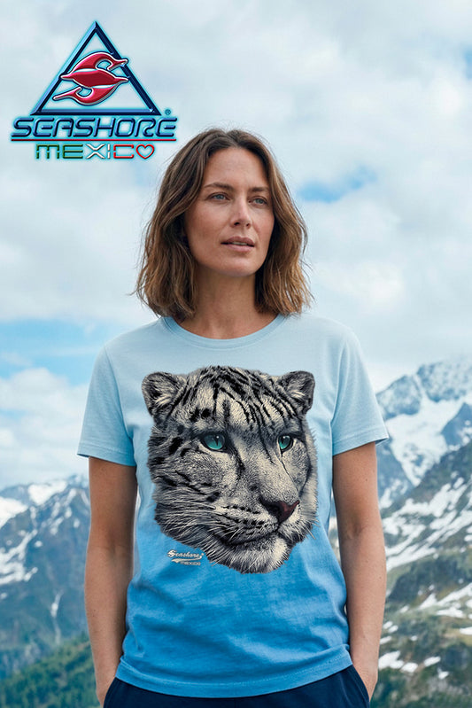 PLAYERA PREMIUM DAMA LEOPARDO DE LAS NIEVES SEASHORE