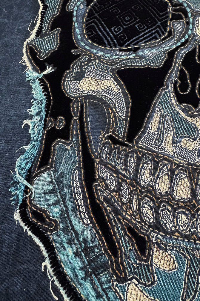 PLAYERA PREMIUM CABALLERO CALAVERA MEZCLILLA SEASHORE