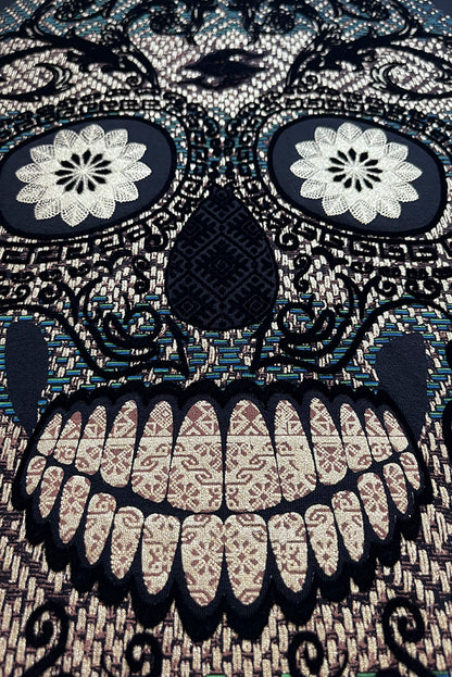 SUDADERA GRUESA CON CAPUCHA NIÑO CALAVERA DORADA