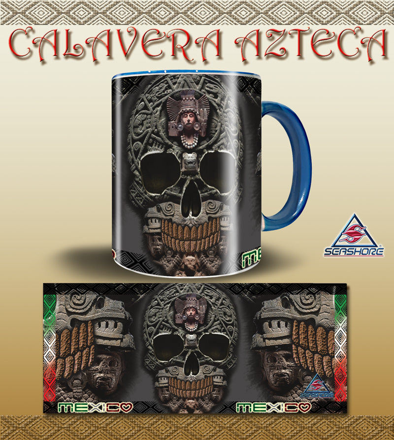TAZA CALAVERA AZTECA