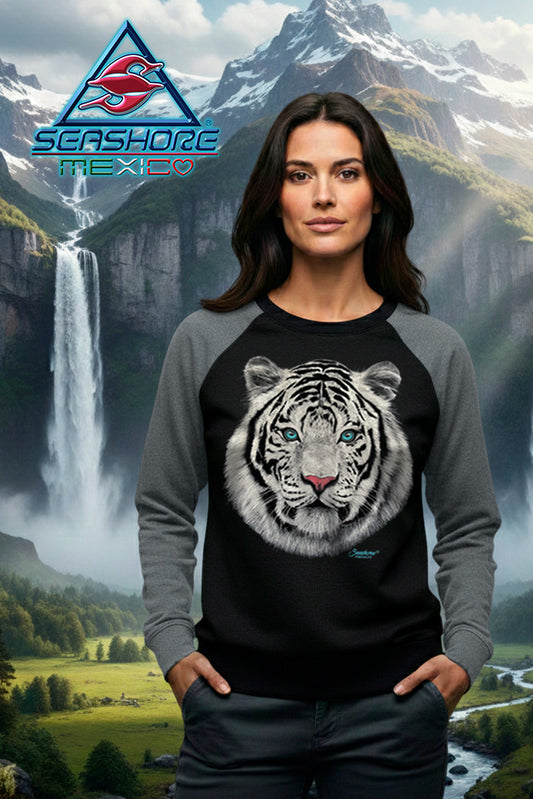 SUDADERA RANGLAN DAMA TIGRE BLANCO