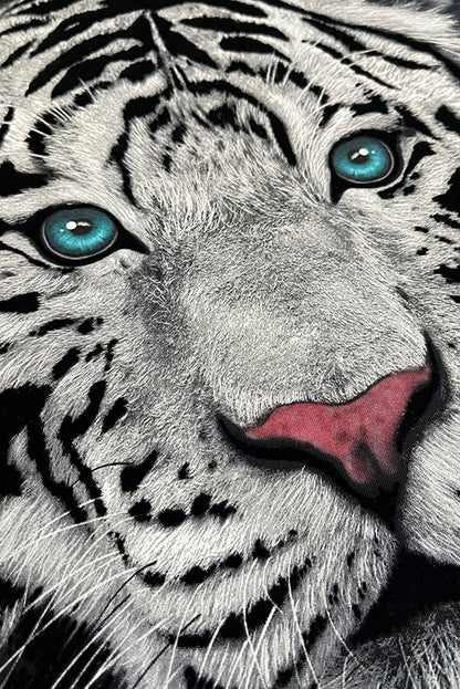 PLAYERA CABALLERO MANGA LARGA TIGRE BLANCO