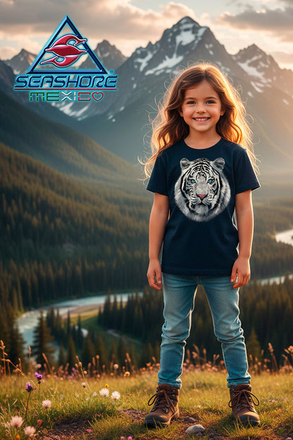 PLAYERA NIÑA TIGRE BLANCO