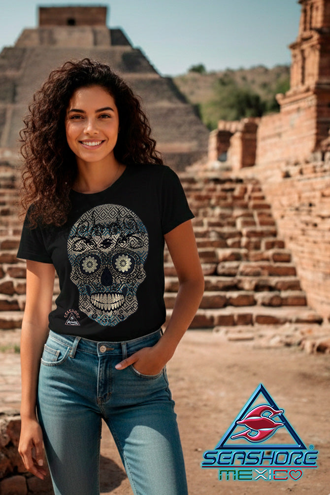 PLAYERA DAMA CALAVERA TAPETITO